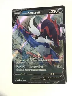 Black Star Promo Pokemon Card, Hisuian Samurott V SWSH239 Ultra Rare - Image 3