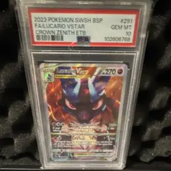 2023 POKEMON SWSH: SWORD & SHIELD PROMO #291 LUCARIO VSTAR HOLO PSA 10 - Image 1