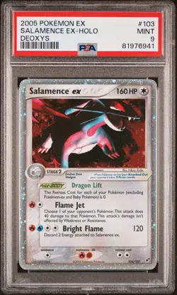 Pokemon Salamence EX 103 Holo Ultra Rare EX Deoxys PSA 9 - Image 1
