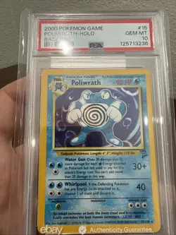 Pokemon 2000 Base Set 2 II Poliwrath PSA 10 Gem Mint - Image 3