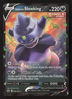 Galarian Slowking V Ultra Rare Holofoil SWSH06 099/198 NM Pokemon TCG - Image 1