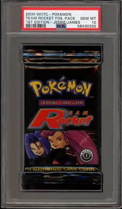 Pokemon Team Rocket 1st Edition Jessie/James Art Sealed Booster Pack PSA 10 - Image 1