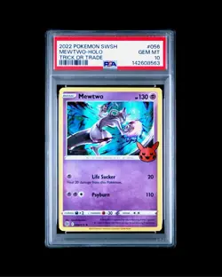 Pokemon BST 056/172 - Stamped 2022 Trick Or Trade Mewtwo Holo - PSA 10 - Image 1