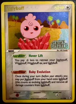 Igglybuff 21/100 Rare Crystal Guardians Pokemon Reverse Holo Lightly Played - Image 1