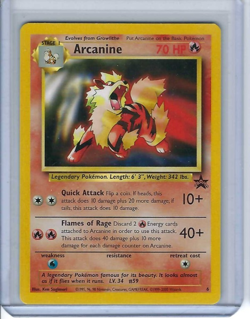 1999 WoTC POKEMON TCG ARCANINE BLACK STAR PROMO #6 VINTAGE - LP - Image 1