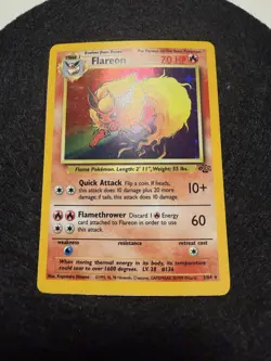 Pokemon TCG Flareon Jungle Holo Rare Unlimited LP+/NM- - Image 3