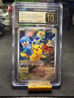 Pokemon TCG Pikachu 001/Sv-p Promo Scarlet & Violet Japanese CGC Pristine 10 - Image 1