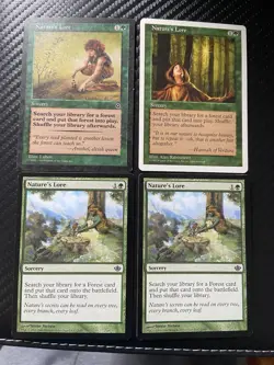 Magic: The Gathering Nature’s Lore Playset X4 Mtg Cards. - Image 1