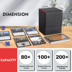 Premium PU Leather Card Storage Box for MTG, Yugioh Deck Box, Holds 100+ - Image 4