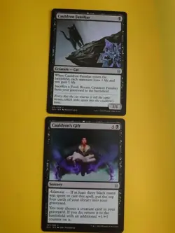 Cauldron's Familiar & Cauldron's Gift ELD MTG 2 Card. - Image 1