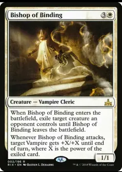 X 1 Bishop of Binding 002 Rivals of Ixalan RIX MTG Magic The Gathering - Image 1
