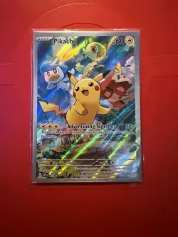Pikachu #27 Pokemon TCG Black Star Promo Mint Paldea Evolved ETB 027 IN PLASTIC - Image 1