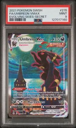 2021 POKEMON SWORD & SHIELD EVOLVING SKIES SECRET FULL ART/UMBREON VMAX PSA 9 - Image 1