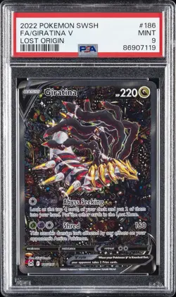 2022 POKEMON SWORD & SHIELD LOST ORIGIN #186 FULL ART/GIRATINA V PSA 9 - Image 1