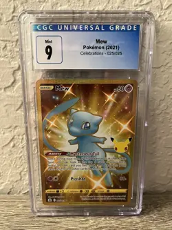 Pokemon TCG Mew 25/25 Celebrations 2021 Gold Full Art CGC 9 - Image 1