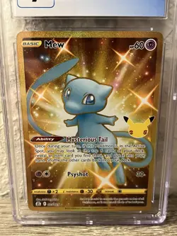 Pokemon TCG Mew 25/25 Celebrations 2021 Gold Full Art CGC 9 - Image 2