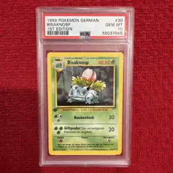 1999 Pokemon GERMAN Bisaknosp 1st Edition #30 PSA 10 - Image 1