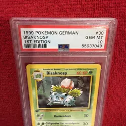 1999 Pokemon GERMAN Bisaknosp 1st Edition #30 PSA 10 - Image 2