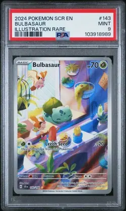 2024 POKEMON SCR EN-STELLAR CROWN #143 BULBASAUR ILLUSTRATION RARE PSA 9 MINT - Image 1