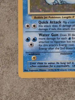 [ LP ] Vaporeon 12/64 Jungle Holo Rare Unlimited Stage 1 80HP Pokemon TCG - Image 4