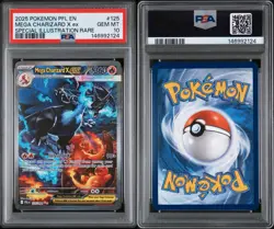 2025 POKEMON PFL EN-PHANTASMAL FLAMES #125 MEGA CHARIZARD X EX PSA 10 - Image 3