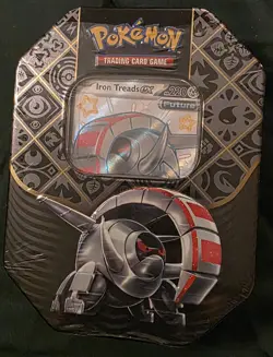 Pokemon TCG Scarlet & Violet Paldean Fates Iron Treads EX Tin, 4-Pack - Image 1