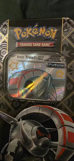 Pokemon TCG Scarlet & Violet Paldean Fates Iron Treads EX Tin, 4-Pack - Image 2