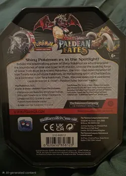 Pokemon TCG Scarlet & Violet Paldean Fates Iron Treads EX Tin, 4-Pack - Image 4