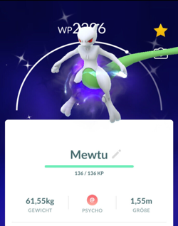 !!! Pokemon GO SHINY SHADOW MEWTWO Trade RARE Crypto Mewtu Purified Tausch !!! - Image 1