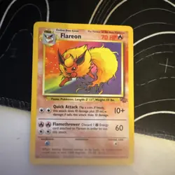 Pokemon Flareon Jungle 3/64 Holo Unlimited Holo Rare 70 HP - Image 1