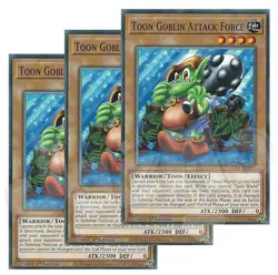 Yugioh - Toon Goblin Attack Force x 3 - 1st Edition NM - Plus Free Holo Card - Image 1