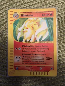 Pokemon Ninetales Holo Rare Expedition Base Set 80 HP Card 021/165 2002 - Image 1