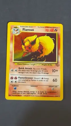 Pokemon TCG 1999 Flareon Holo Rare Card 3/64 Jungle Set - Image 1