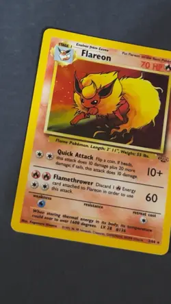 Pokemon TCG 1999 Flareon Holo Rare Card 3/64 Jungle Set - Image 4