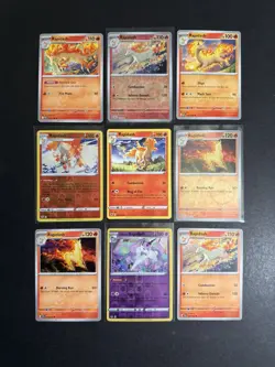 9 Rapidash Pokemon Card Collection SWSH SV Reverse Holo Rare PTCG A3 - Image 1