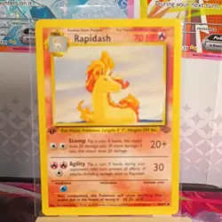 1st Edition Pokemon Card Rapidash Uncommon Jungle 44/64 - Image 1