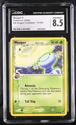 CGC 8.5 Wooper 2006 EX Dragon Frontiers 71/101 Pokemon Card - Image 1