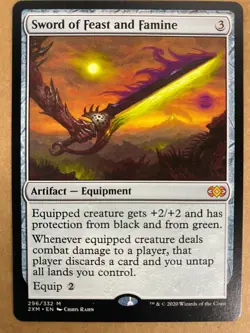 MTG 1x Sword of Feast and Famine # 296 Double Masters Magic the Gathering x1 NM - Image 1
