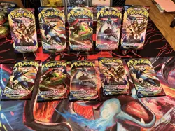 Pokemon TCG Sword & Shield Base Set Booster Packs (10) Factory Sealed/New - Image 1