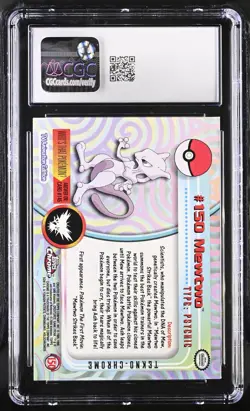CGC 6 Mewtwo 2000 Chrome Series 2 Topps 150 Tekno Chrome Pokemon Card - Image 2
