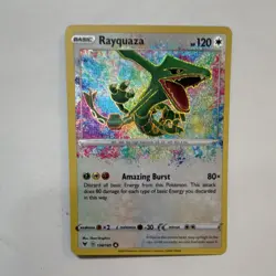 Rayquaza Amazing Rare 138/185 Swsh04: Vivid Voltage Holo 120 HP Pokemon Card - Image 1