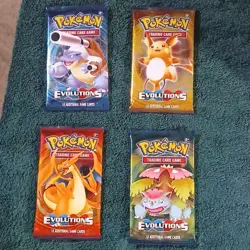 Pokemon Evolutions Booster Pack 4x10 Cards Blastoise Charizard English - Image 1