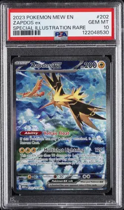 2023 POKEMON MEW EN-151 SPECIAL ILLUSTRATION RARE #202 ZAPDOS EX PSA 10 - Image 1