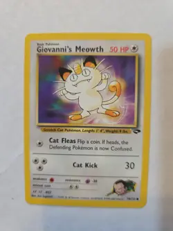 Pokemon TCG Giovanni's Meowth 74/132 Gym Challenge NM - Image 1