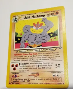 Pokemon TCG Light Machamp Neo Destiny 25 Regular Unlimited Rare - Image 1
