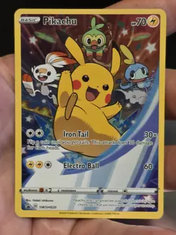 Pikachu SWSH020 Sword & Shield (2020) Black Star Promo Full Art Pokemon TCG NM - Image 3