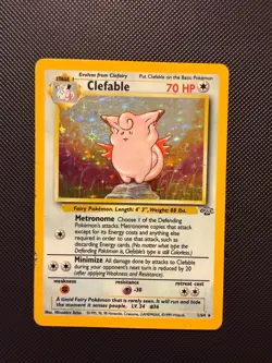 CLEFABLE 1/64 HOLO RARE JUNGLE POKEMON UNLIMITED HOLO HP - Image 1