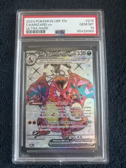 Pokemon Charizard ex 215/197 SV03 Obsidian Flames Ultra Rare Holo PSA 10 English - Image 1