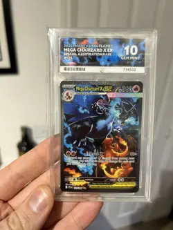 Mega Charizard X EX 125/094 ACE 10 Perfect Sub Grades Phantasmal Flames Pokemon - Image 1