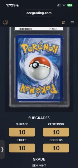 Mega Charizard X EX 125/094 ACE 10 Perfect Sub Grades Phantasmal Flames Pokemon - Image 2